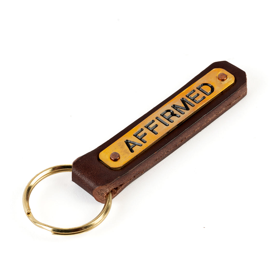 Leather Nameplate Keychain