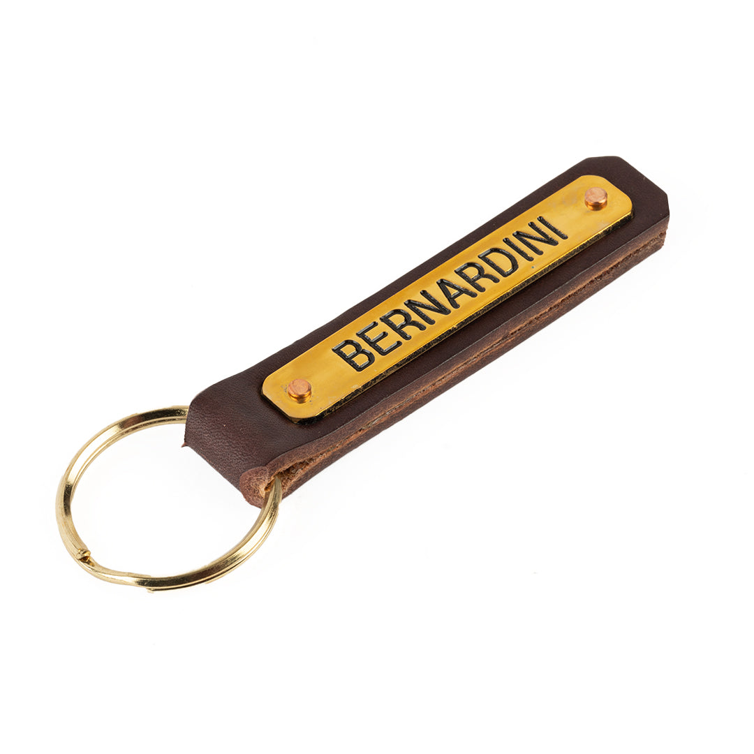 Leather Nameplate Keychain