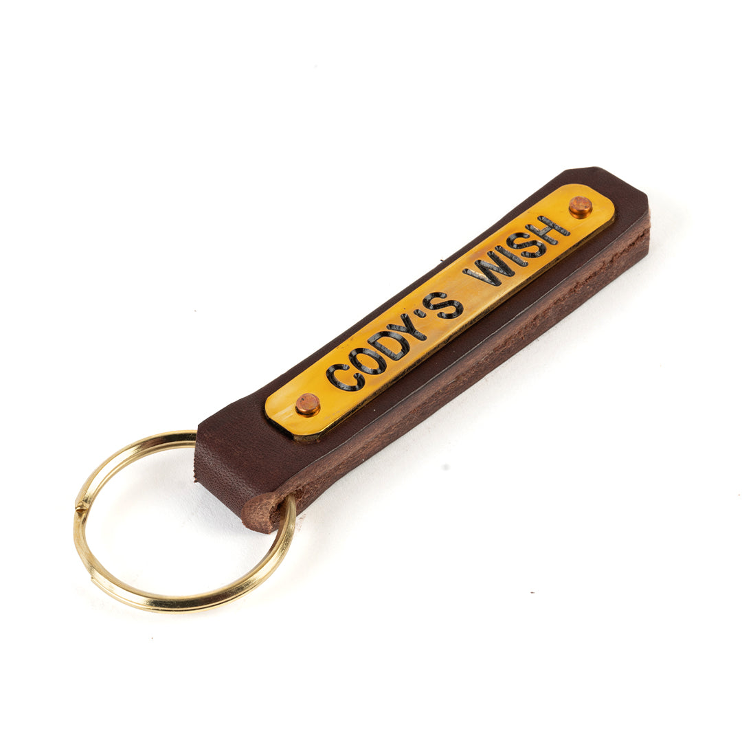 Leather Nameplate Keychain