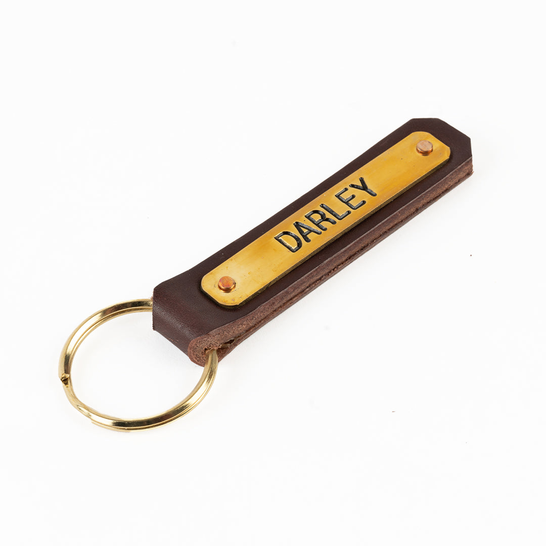 Leather Nameplate Keychain