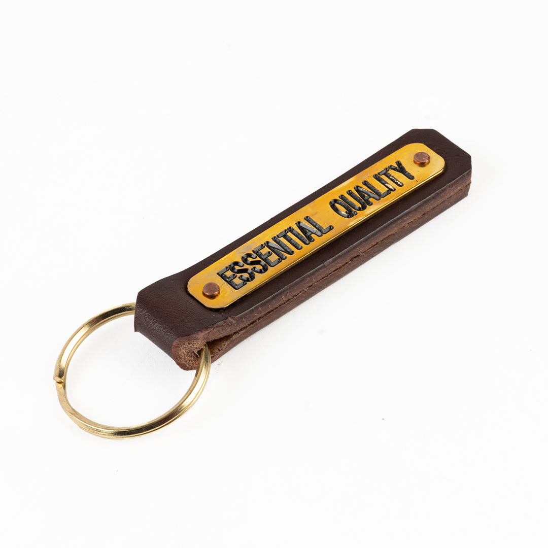 Leather Nameplate Keychain