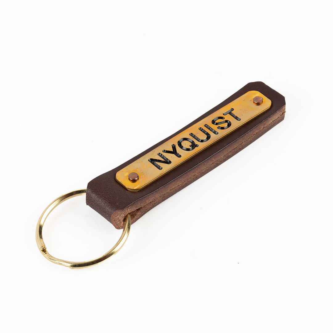 Leather Nameplate Keychain