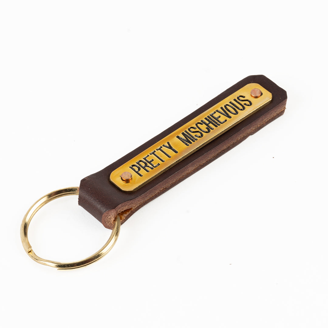 Leather Nameplate Keychain