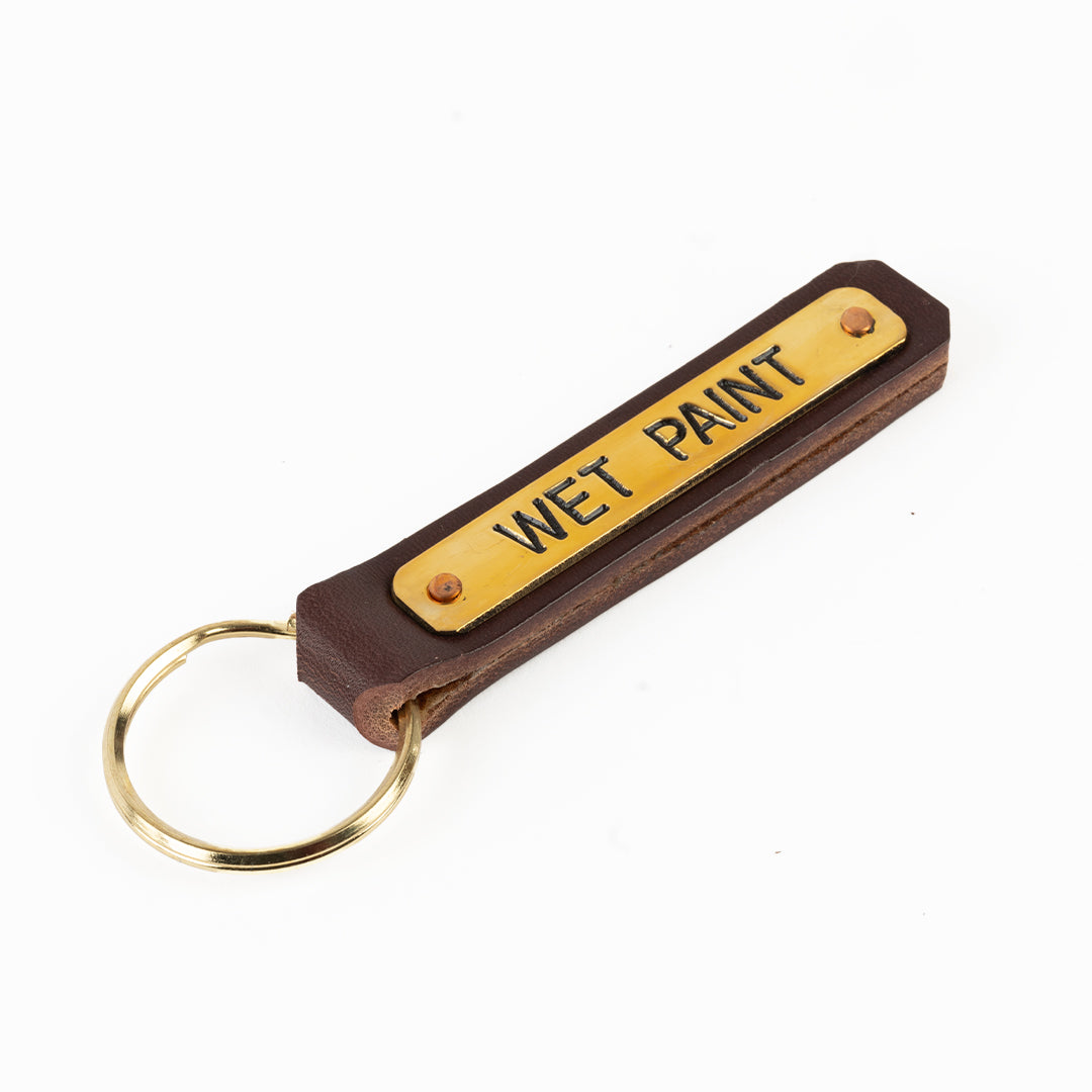 Leather Nameplate Keychain